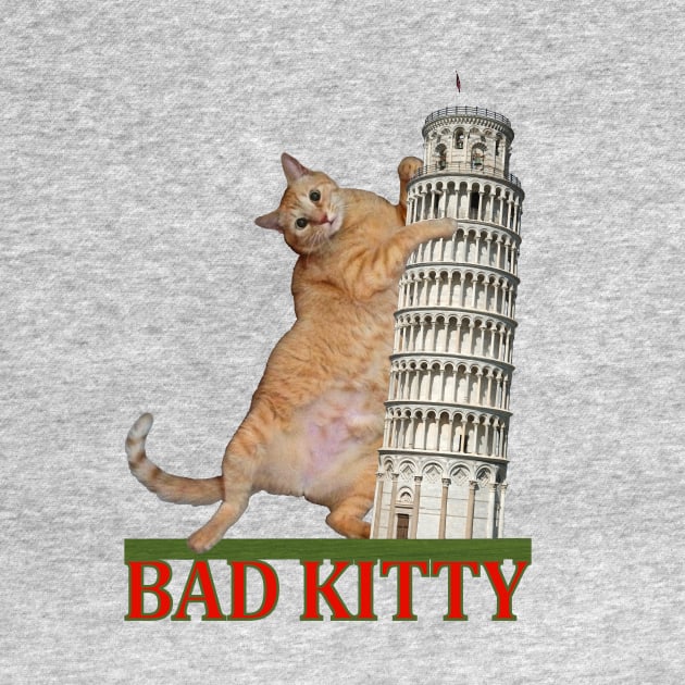 Bad Kitty and The Tower of Pisa by RawSunArt